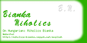bianka miholics business card